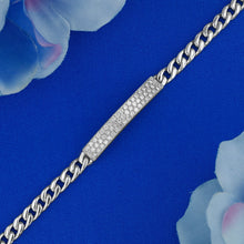 Load image into Gallery viewer, 18k Solid Gold Natural Diamond Curved Heavy Weight Pavé ID Bar Cuban Link Bracelet