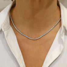 Load image into Gallery viewer, 14k Solid Gold Natural Diamond Flexible Tennis Necklace
