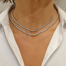Load image into Gallery viewer, 14k Solid Gold Natural Diamond Flexible Tennis Necklace