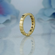 Load image into Gallery viewer, 14k Solid Gold Natural Diamond Bezel Set Princess Cut Wedding Band Stackable Ring