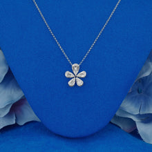 Load image into Gallery viewer, 14k Solid Gold Natural Diamond Baguette and Round Flower Illusion Cluster with Adjustable Chain