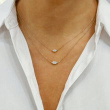 Load image into Gallery viewer, GIA Certified Natural Diamond Marquise Shaped 14k Solid Gold Floating Solitaire Necklace with Adjustable Drawstring Chain