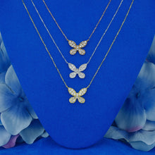 Load image into Gallery viewer, 18k Solid Gold Natural Diamond Pavé Butterfly Necklace