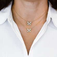 Load image into Gallery viewer, 18k Solid Gold Natural Diamond Pavé Butterfly Necklace