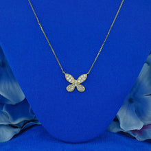 Load image into Gallery viewer, 18k Solid Gold Natural Diamond Pavé Butterfly Necklace
