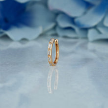 Load image into Gallery viewer, Single (Half Pair) 14k Solid Gold Natural Diamond Baguette Non-Pierce Ear Cuff