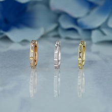 Load image into Gallery viewer, Single (Half Pair) 14k Solid Gold Natural Diamond Baguette Non-Pierce Ear Cuff
