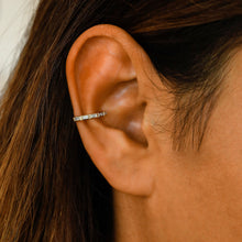Load image into Gallery viewer, Single (Half Pair) 14k Solid Gold Natural Diamond Baguette Non-Pierce Ear Cuff