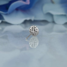 Load image into Gallery viewer, 14k Solid Gold Natural Diamond Oval Shape with Halo Cluster Statement Stud Earrings