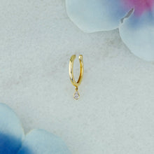 Load image into Gallery viewer, Single (Half Pair) 14k Solid Gold Natural Diamond Dangle Tear Drop Illusion Non-Pierce Ear Cuff
