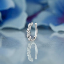 Load image into Gallery viewer, Single (Half Pair) 14k Solid Gold Natural Diamond Twist Leaf Illusion Non-Pierce Ear Cuff