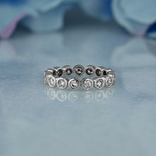 Load image into Gallery viewer, 14k Solid Gold Natural Diamond FULL Eternity Bezel Set Wedding Band Stack Ring