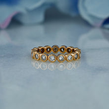 Load image into Gallery viewer, 14k Solid Gold Natural Diamond FULL Eternity Bezel Set Wedding Band Stack Ring