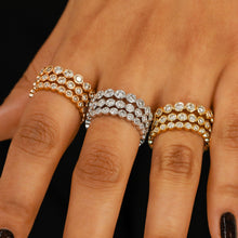 Load image into Gallery viewer, 14k Solid Gold Natural Diamond FULL Eternity Bezel Set Wedding Band Stack Ring