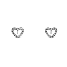 Load image into Gallery viewer, Social Value 18K Gold Natural Diamond Open Heart Earrings
