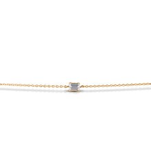 Load image into Gallery viewer, Social Value 18k Rose Gold Genuine Emerald Cut Baguette Diamond Chain Layering Minimalist Bracelet w/ Adjustable Drawstring Chain for Women White Yellow RoseMinimalist Layering Heart Pendant Necklace
