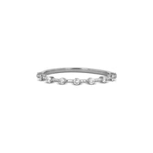 Load image into Gallery viewer, 14k Gold Genuine Diamond Thin Distance Promise Stack Ring Band w/ 9 High Quality Diamonds in White Yellow or Gold
