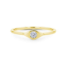 Load image into Gallery viewer, 14K Solid Gold Genuine Natural Diamond Evil Eye Ring
