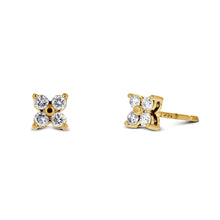 Load image into Gallery viewer, Single 14k Gold Natural Diamond Flower Stud Earring
