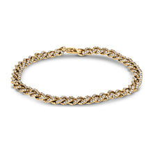 Load image into Gallery viewer, 18k Solid Gold and Genuine Diamond Heavyweight Cuban Link Reversible Chain Bracelet

