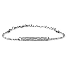 Load image into Gallery viewer, Social Value 14k Solid Gold Natural Pave Diamond ID Bar Bangle Bracelet
