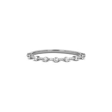 Load image into Gallery viewer, 14k Gold Genuine Diamond Thin Distance Promise Stack Ring Band w/ 9 High Quality Diamonds in White Yellow or Gold
