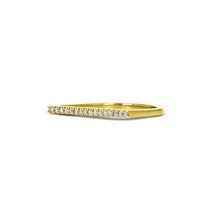 Load image into Gallery viewer, Social Value 14K Solid Gold Natural Diamond Flat Bar Stacking Ring
