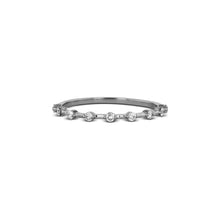 Load image into Gallery viewer, 14k Gold Genuine Diamond Thin Distance Promise Stack Ring Band w/ 9 High Quality Diamonds in White Yellow or Gold
