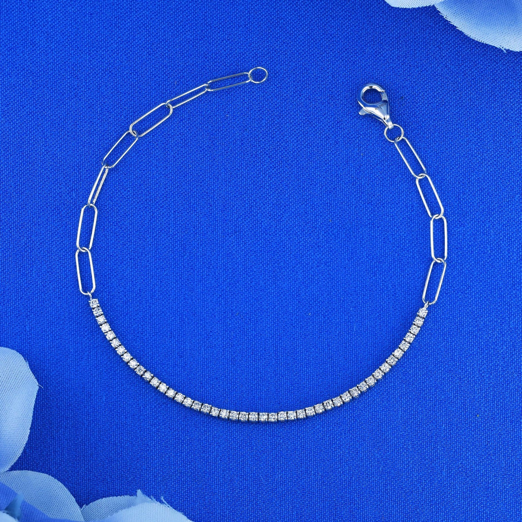 Social Value 18k Solid Rose Gold Genuine Diamond Tennis Bracelet, .50ct