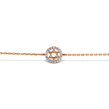 Load image into Gallery viewer, Social Value 14K Solid Gold Natural Diamond Star of David Bracelet
