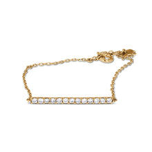 Load image into Gallery viewer, 18k Gold Genuine Diamond Line Bar Minimalist Dainty Thin Chain Bracelet
