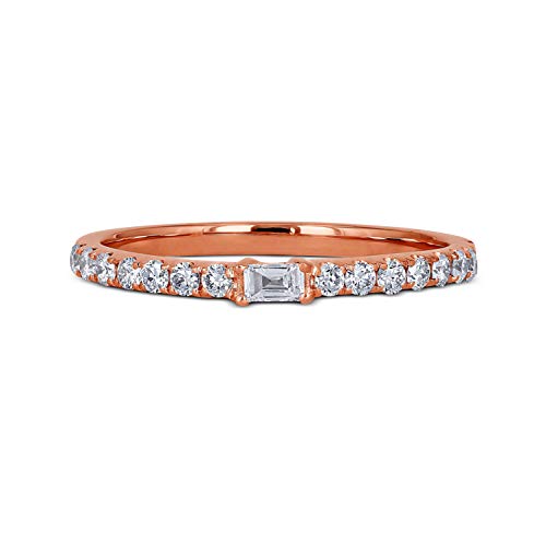 Social Value 18K Solid Gold Eternity Diamond Stackable Ring Band