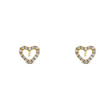 Load image into Gallery viewer, Social Value 18K Gold Natural Diamond Open Heart Earrings
