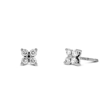 Load image into Gallery viewer, Single 14k Gold Natural Diamond Flower Stud Earring
