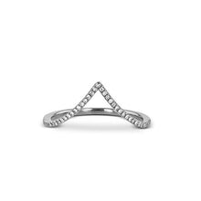 Load image into Gallery viewer, 14k Gold and Genuine Diamond Chevron &quot;V&quot; Shaped Stackable Ring
