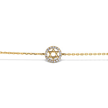 Load image into Gallery viewer, Social Value 14K Solid Gold Natural Diamond Star of David Bracelet

