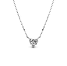 Load image into Gallery viewer, Social Value 18k Rose Gold Genuine Small Heart Shaped Diamond Minimalist Layering Stacking Solitaire Necklace w/ Adjustable Drawstring Chain
