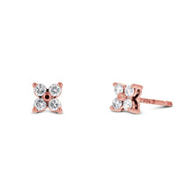 Load image into Gallery viewer, Single 14k Gold Natural Diamond Flower Stud Earring
