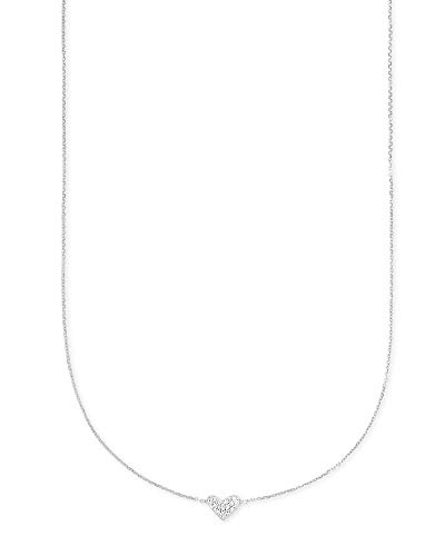 Kendra Scott White Diamond Heart Pendant Necklace in 14k White Gold, Fine Jewelry for Women