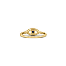 Load image into Gallery viewer, 14K Solid Gold Genuine Sapphire and Diamond Evil Eye Ring
