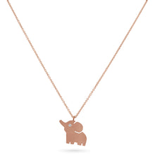 Load image into Gallery viewer, 18K Gold &amp; Diamond Elephant Pendant Necklace | Dainty Golden Elephant Charm Adjustable Chain Necklace | Animal Jewelry For Women + Girls
