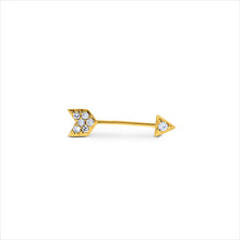 Load image into Gallery viewer, Single (Half Pair) 14k Gold and Genuine Diamond Arrow Stud Earring or Climber | Diamond Minimalist Earring
