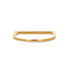 Load image into Gallery viewer, 14k Solid Gold Natural Diamond Microset Thin Bar Ring | Minimalist Diamond Stack Band | Thin Diamond Line Band | Tri-Color Stack Bands
