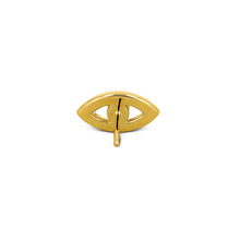 Load image into Gallery viewer, Single (Half Pair) 14k Solid Gold Natural Diamond and Sapphire Evil Eye Stud Earrings w/ High Quality Stones in White, Yellow or Rose Gold
