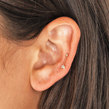 Load image into Gallery viewer, Single (Half Pair) 14k Gold and Genuine Diamond Arrow Stud Earring or Climber | Diamond Minimalist Earring
