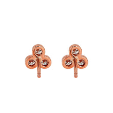 Load image into Gallery viewer, Single (Half Pair) 14k Gold and Genuine Diamond 3 Stone Trio Bezel Set Diamond Stud Earrings w/ High Quality Diamonds for Women
