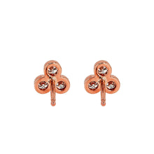 Load image into Gallery viewer, Single (Half Pair) 14k Gold and Genuine Diamond 3 Stone Trio Bezel Set Diamond Stud Earrings w/ High Quality Diamonds for Women
