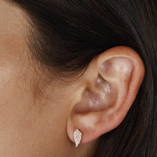 Load image into Gallery viewer, Single (Half Pair) 14k Gold Genuine Pave Diamond Angel Wing Stud Earrings
