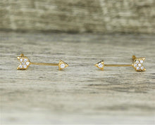 Load image into Gallery viewer, Single (Half Pair) 14k Gold and Genuine Diamond Arrow Stud Earring or Climber | Diamond Minimalist Earring
