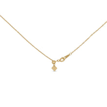 Load image into Gallery viewer, 18k Solid Gold Natural Diamond Small Cross Pendant w/ Adjustable Drawstring Chain | Religious Jewelry | Minimalist Cross For Woman or Child
